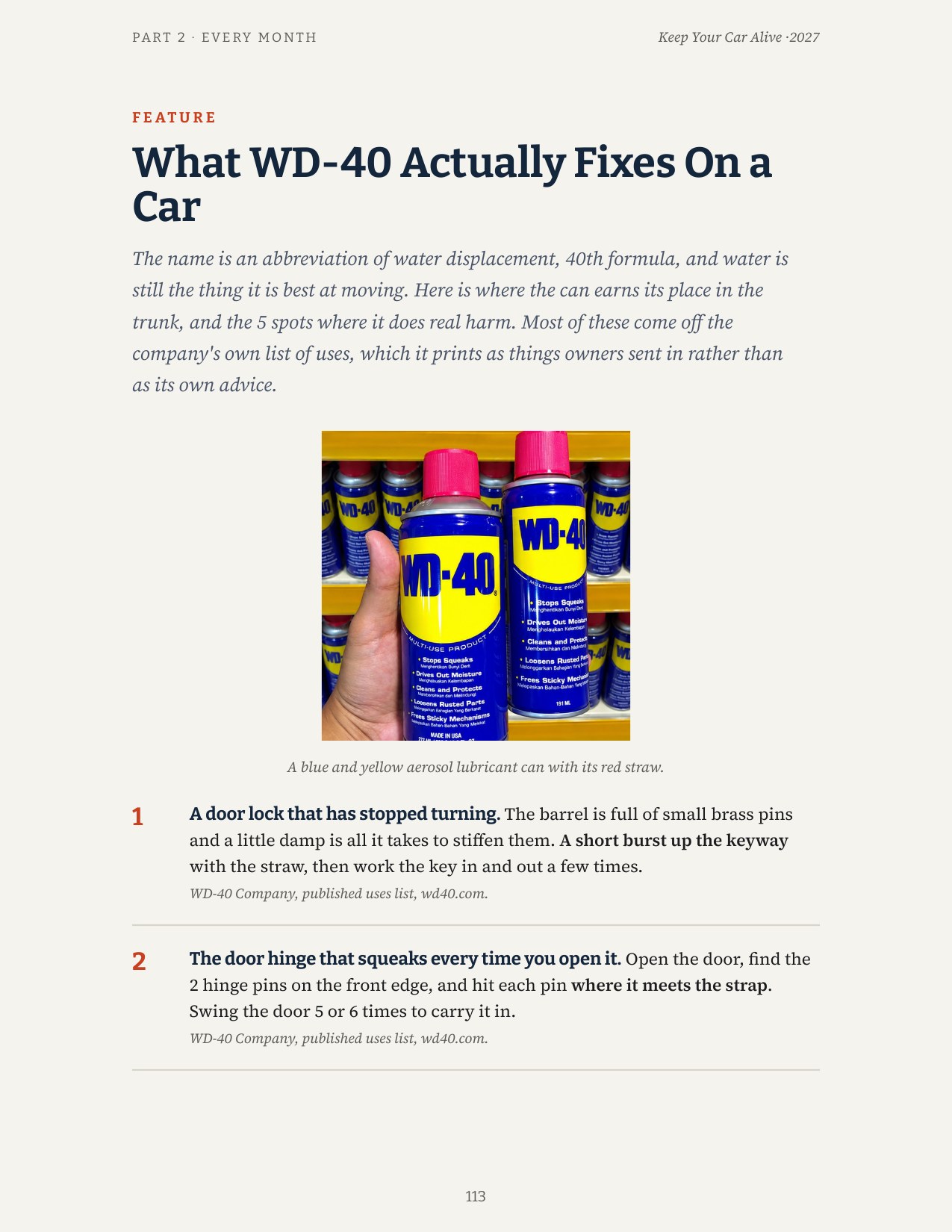 Page 113 of the book, the WD-40 feature